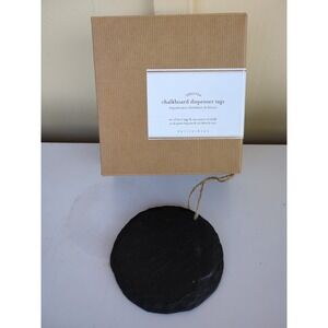 Pottery Barn Round Black Chalkboard Drink Dispenser Signs
